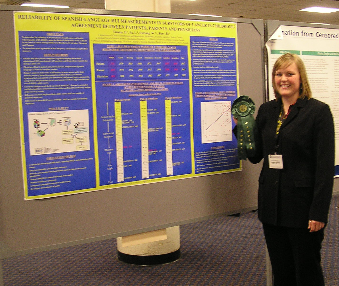Danielle Talsma and her award winning poster at ISPOR2005