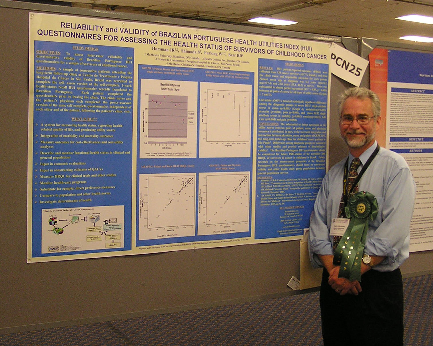 John Horsman and award winning poster at ISPOR2005 in Washington DC.